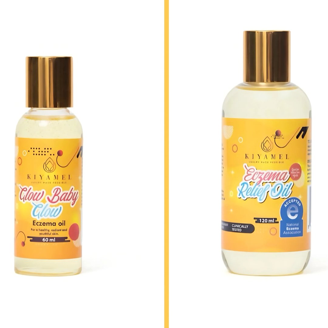 Kiyamel Glow & Relief Combo: Nourishing Baby Glow Oil & Soothing Eczema Relief Oil - Kiyamel
